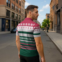 Christmas Cookies Bite Me Zipper Polo Shirt with Gingerbread Man Candy Canes and Snowflake Tree - Wonder Print Shop