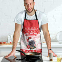 Christmas Dachshund Dog Apron Santa Hat Woof Snowflake Paw Design - Wonder Print Shop