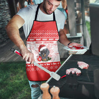Christmas Dachshund Dog Apron Santa Hat Woof Snowflake Paw Design - Wonder Print Shop
