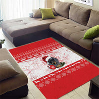 Christmas Dachshund Dog Area Rug Santa Hat Woof Snowflake Paw Design - Wonder Print Shop