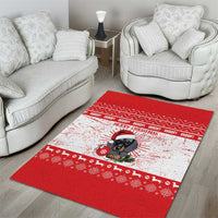 Christmas Dachshund Dog Area Rug Santa Hat Woof Snowflake Paw Design - Wonder Print Shop