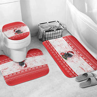 Christmas Dachshund Dog Bathroom Set Santa Hat Woof Snowflake Paw Design - Wonder Print Shop