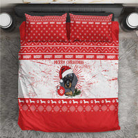 Christmas Dachshund Dog Bedding Set Santa Hat Woof Snowflake Paw Design - Wonder Print Shop