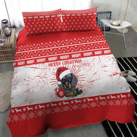 Christmas Dachshund Dog Bedding Set Santa Hat Woof Snowflake Paw Design - Wonder Print Shop
