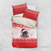 Christmas Dachshund Dog Bedding Set Santa Hat Woof Snowflake Paw Design - Wonder Print Shop