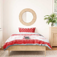 Christmas Dachshund Dog Bedding Set Santa Hat Woof Snowflake Paw Design - Wonder Print Shop