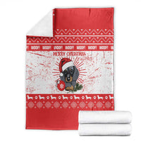 Christmas Dachshund Dog Blanket Santa Hat Woof Snowflake Paw Design - Wonder Print Shop