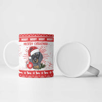 Christmas Dachshund Dog Ceramic Mug Santa Hat Woof Snowflake Paw Design - Wonder Print Shop