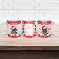 Christmas Dachshund Dog Ceramic Mug Santa Hat Woof Snowflake Paw Design - Wonder Print Shop