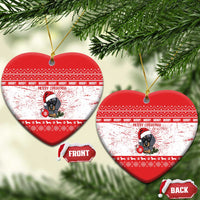 Christmas Dachshund Dog Ceramic Ornament Santa Hat Woof Snowflake Paw Design - Wonder Print Shop