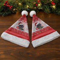 Christmas Dachshund Dog Christmas Santa Hat Santa Hat Woof Snowflake Paw Design - Wonder Print Shop