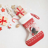 Christmas Dachshund Dog Christmas Stocking Santa Hat Woof Snowflake Paw Design - Wonder Print Shop