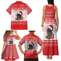 Christmas Dachshund Dog Family Matching Tank Maxi Dress and Hawaiian Shirt Santa Hat Woof Snowflake Paw Design - Wonder Print Shop