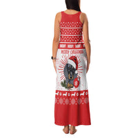 Christmas Dachshund Dog Family Matching Tank Maxi Dress and Hawaiian Shirt Santa Hat Woof Snowflake Paw Design - Wonder Print Shop