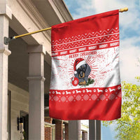Christmas Dachshund Dog Garden Flag Santa Hat Woof Snowflake Paw Design - Wonder Print Shop