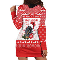 Christmas Dachshund Dog Hoodie Dress Santa Hat Woof Snowflake Paw Design - Wonder Print Shop