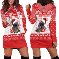 Christmas Dachshund Dog Hoodie Dress Santa Hat Woof Snowflake Paw Design - Wonder Print Shop