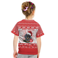 Christmas Dachshund Dog Kid T Shirt Santa Hat Woof Snowflake Paw Design - Wonder Print Shop