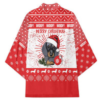 Christmas Dachshund Dog Kimono Santa Hat Woof Snowflake Paw Design - Wonder Print Shop