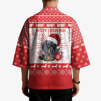 Christmas Dachshund Dog Kimono Santa Hat Woof Snowflake Paw Design - Wonder Print Shop