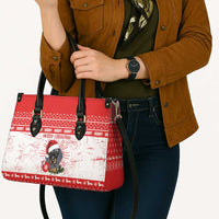 Christmas Dachshund Dog Leather Bag Santa Hat Woof Snowflake Paw Design - Wonder Print Shop
