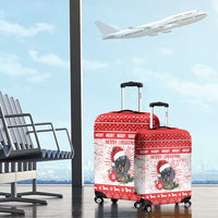 Christmas Dachshund Dog Luggage Cover Santa Hat Woof Snowflake Paw Design - Wonder Print Shop