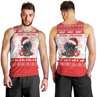 Christmas Dachshund Dog Men Tank Top Santa Hat Woof Snowflake Paw Design - Wonder Print Shop