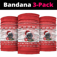 Christmas Dachshund Dog Neck Gaiter Santa Hat Woof Snowflake Paw Design - Wonder Print Shop