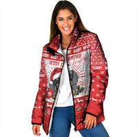 Christmas Dachshund Dog Padded Jacket Santa Hat Woof Snowflake Paw Design - Wonder Print Shop