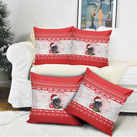 Christmas Dachshund Dog Pillow Cover Santa Hat Woof Snowflake Paw Design - Wonder Print Shop