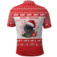 Christmas Dachshund Dog Polo Shirt Santa Hat Woof Snowflake Paw Design - Wonder Print Shop