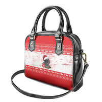 Christmas Dachshund Dog Shoulder Handbag Santa Hat Woof Snowflake Paw Design - Wonder Print Shop