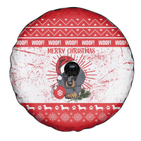 Christmas Dachshund Dog Spare Tire Cover Santa Hat Woof Snowflake Paw Design - Wonder Print Shop