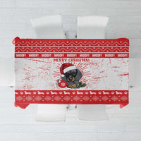 Christmas Dachshund Dog Tablecloth Santa Hat Woof Snowflake Paw Design - Wonder Print Shop