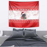 Christmas Dachshund Dog Tapestry Santa Hat Woof Snowflake Paw Design - Wonder Print Shop