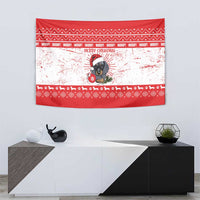 Christmas Dachshund Dog Tapestry Santa Hat Woof Snowflake Paw Design - Wonder Print Shop