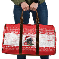 Christmas Dachshund Dog Travel Bag Santa Hat Woof Snowflake Paw Design - Wonder Print Shop