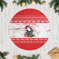 Christmas Dachshund Dog Tree Skirt Santa Hat Woof Snowflake Paw Design - Wonder Print Shop