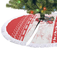 Christmas Dachshund Dog Tree Skirt Santa Hat Woof Snowflake Paw Design - Wonder Print Shop