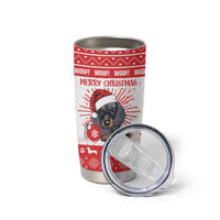 Christmas Dachshund Dog Tumbler Cup Santa Hat Woof Snowflake Paw Design - Wonder Print Shop