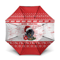Christmas Dachshund Dog Umbrella Santa Hat Woof Snowflake Paw Design - Wonder Print Shop