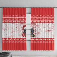Christmas Dachshund Dog Window Curtain Santa Hat Woof Snowflake Paw Design - Wonder Print Shop