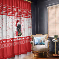 Christmas Dachshund Dog Window Curtain Santa Hat Woof Snowflake Paw Design - Wonder Print Shop
