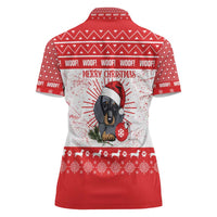 Christmas Dachshund Dog Women Polo Shirt Santa Hat Woof Snowflake Paw Design - Wonder Print Shop