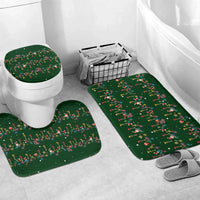 Ornaments on Green Snowy Background Bathroom Set with Electric Guitars Santa Candy Canes - Wonder Print Shop
