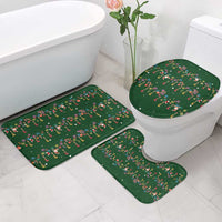 Ornaments on Green Snowy Background Bathroom Set with Electric Guitars Santa Candy Canes - Wonder Print Shop