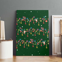 Ornaments on Green Snowy Background Canvas Wall Art with Electric Guitars Santa Candy Canes - Wonder Print Shop