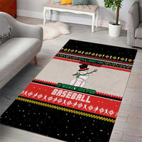 Is More Time for Baseball Design Area Rug with Baseball Snowman All I Want for Christmas - Wonder Print Shop