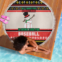 Is More Time for Baseball Design Beach Blanket with Baseball Snowman All I Want for Christmas - Wonder Print Shop