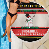 Is More Time for Baseball Design Beach Blanket with Baseball Snowman All I Want for Christmas - Wonder Print Shop